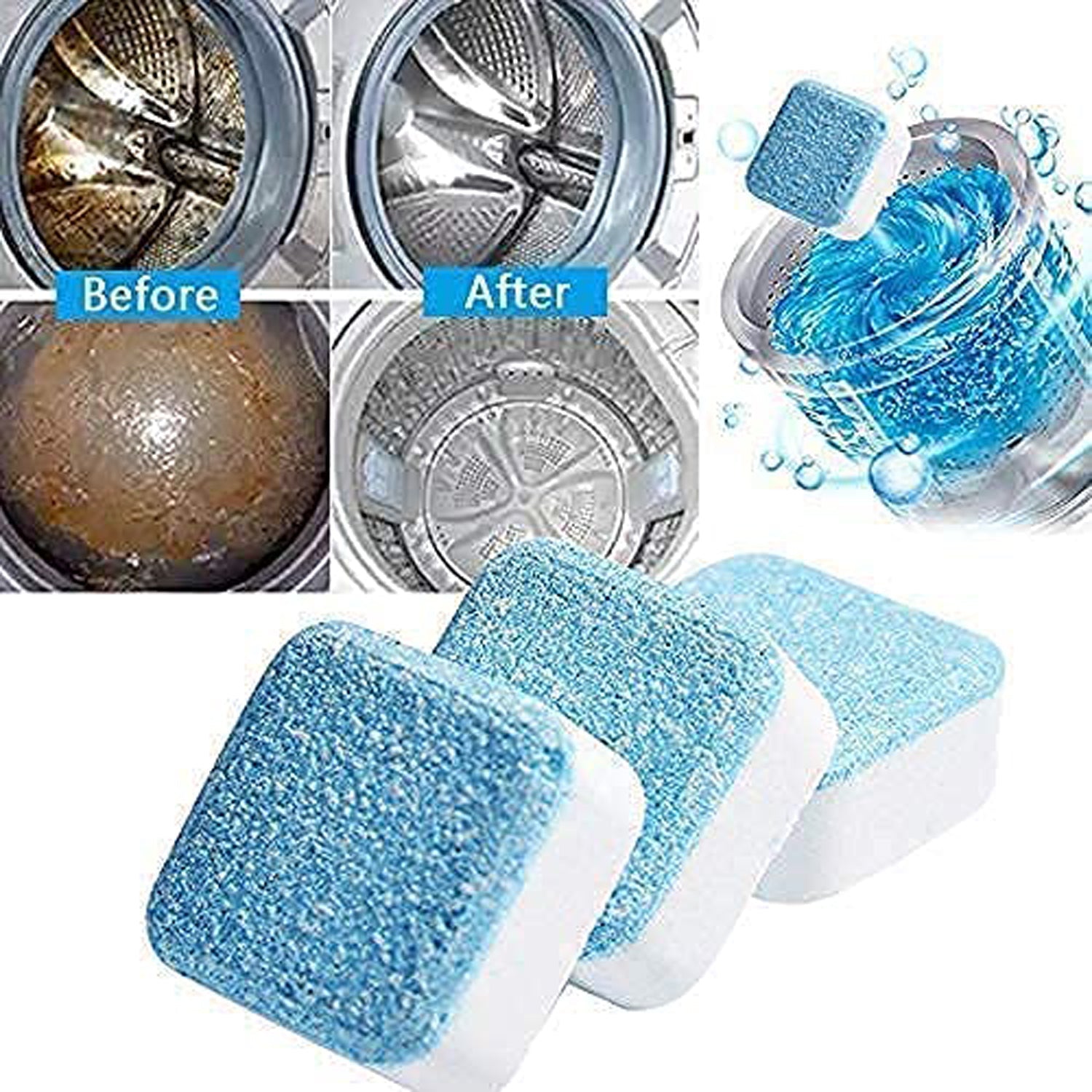 6245 Washing Machine Effervescent Tablet for all Company’s Front and Top Load Machine Tablet for Perfectly Cleaning of Tub & Drum Stain Remover Washer Cleaner DeoDap 6245 Washing Machine Effervescent Tablet for all Company’s Front and Top Load Machine Tablet for Perfectly Cleaning of Tub & Drum Stain Remover Washer Cleaner DeoDap